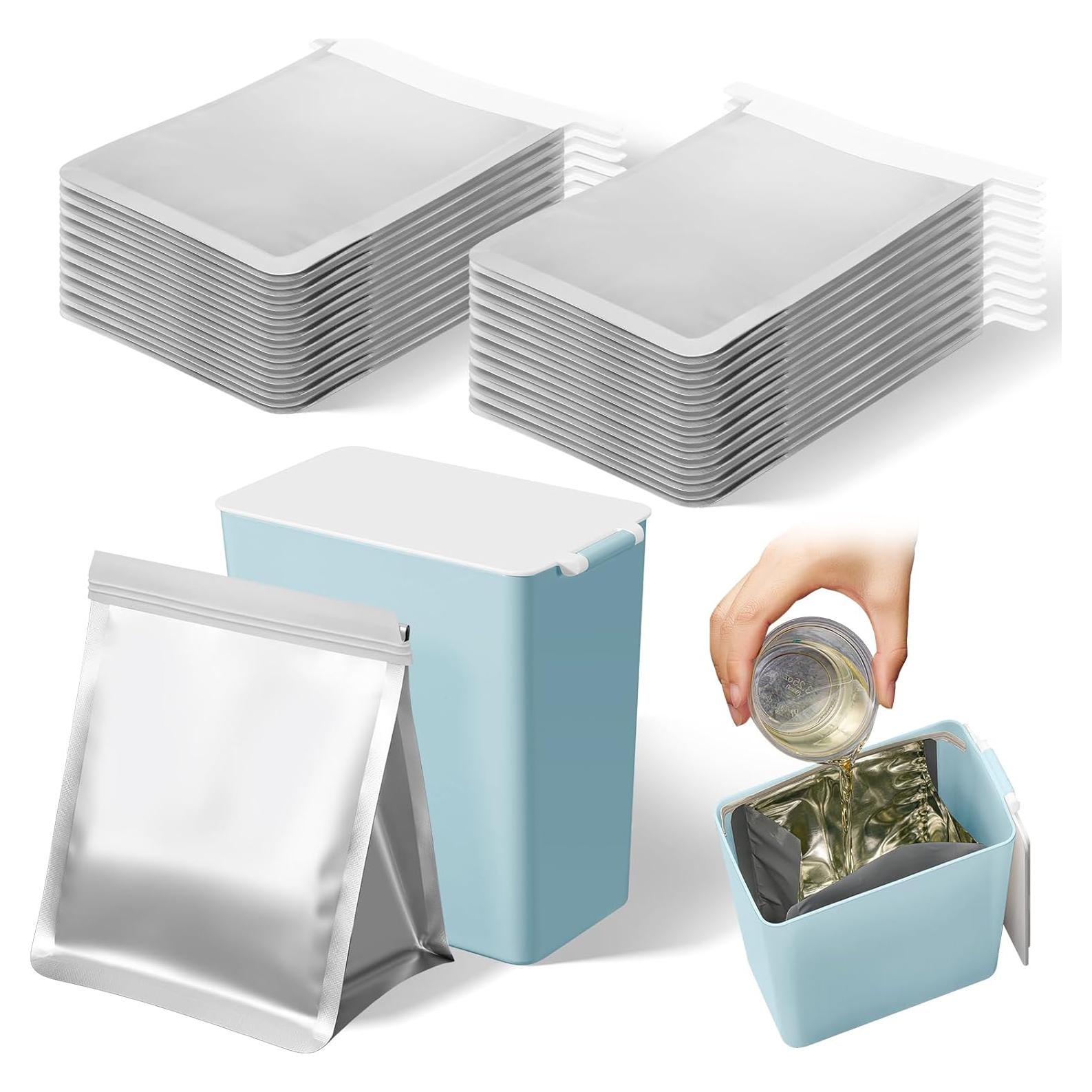 Conjunto de 26 Contenedores de Grasa Hushee Azul con 25 Forros