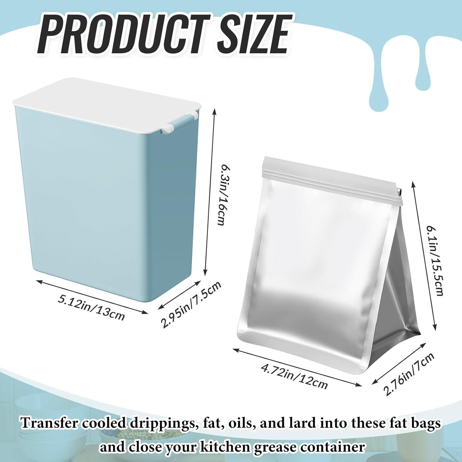 Conjunto de 26 Contenedores de Grasa Hushee Azul con 25 Forros