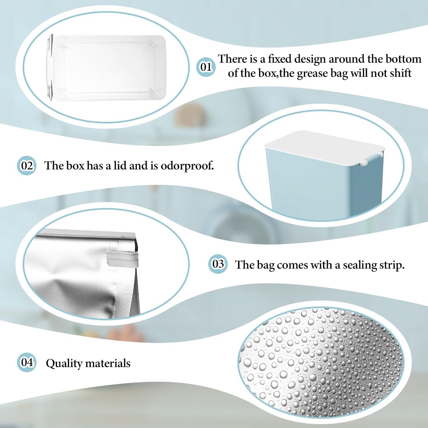 Conjunto de 26 Contenedores de Grasa Hushee Azul con 25 Forros