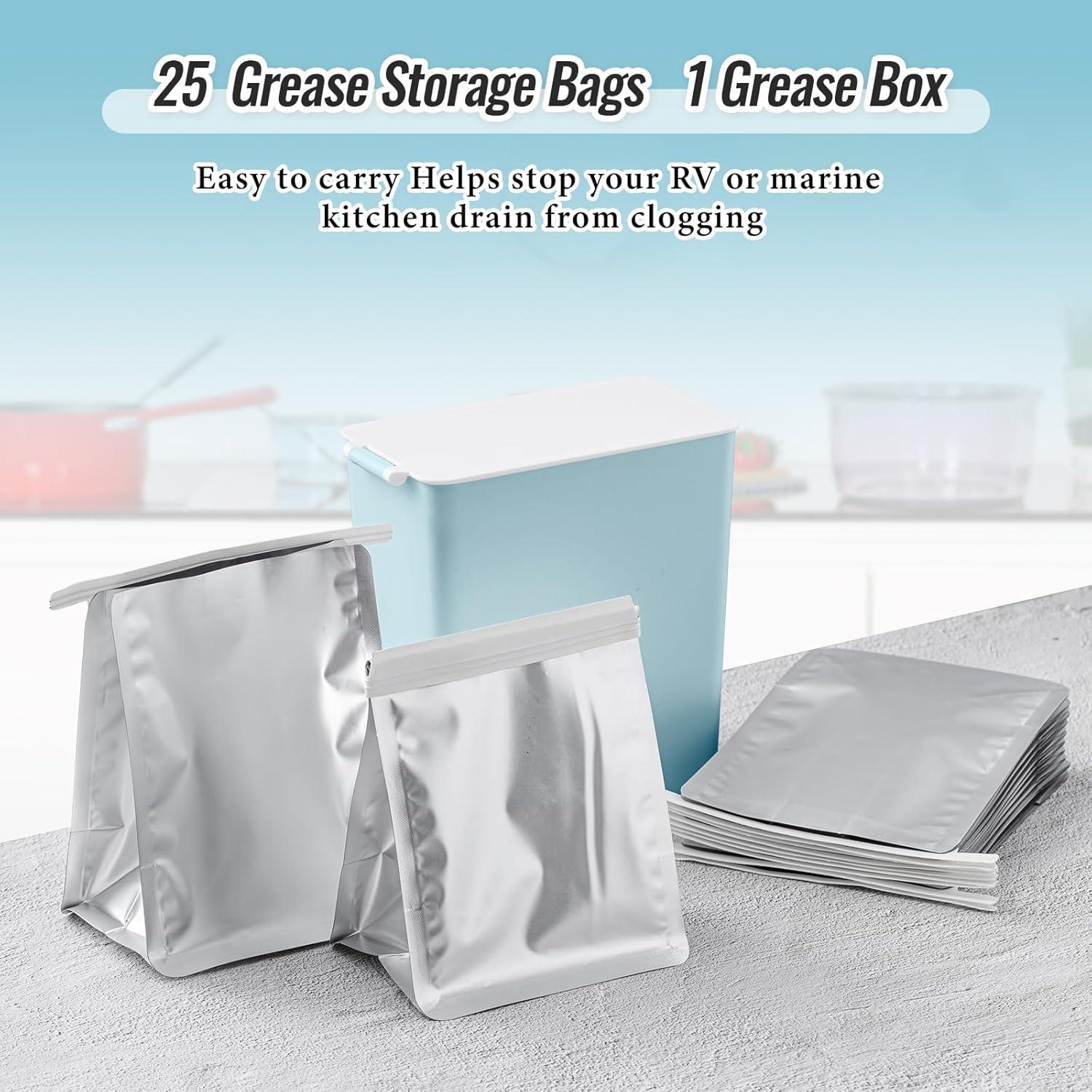 Conjunto de 26 Contenedores de Grasa Hushee Azul con 25 Forros