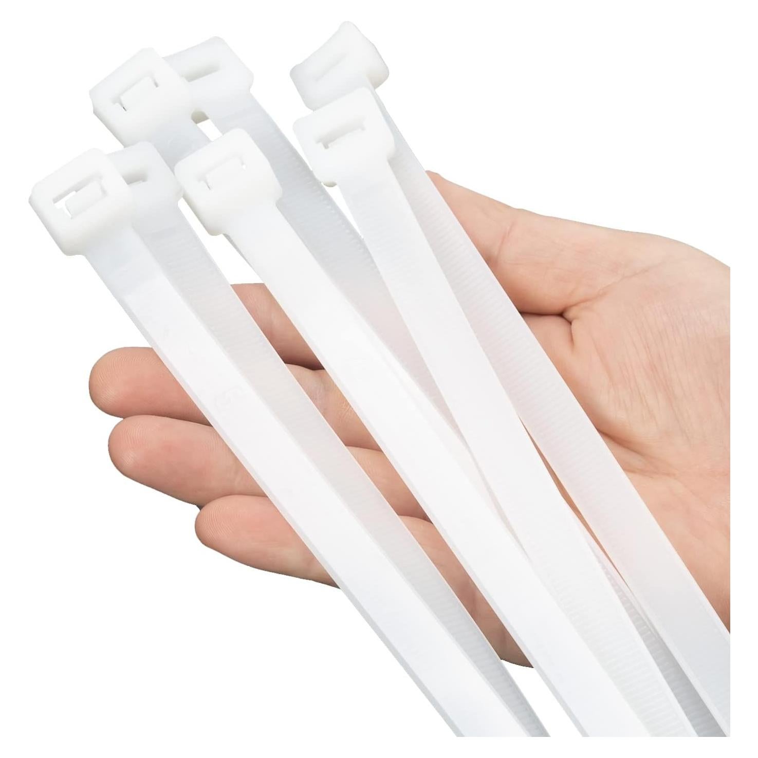 Bridas Blancas XINGO 30.48 cm Alta Resistencia 100 Pcs 90.72 kg