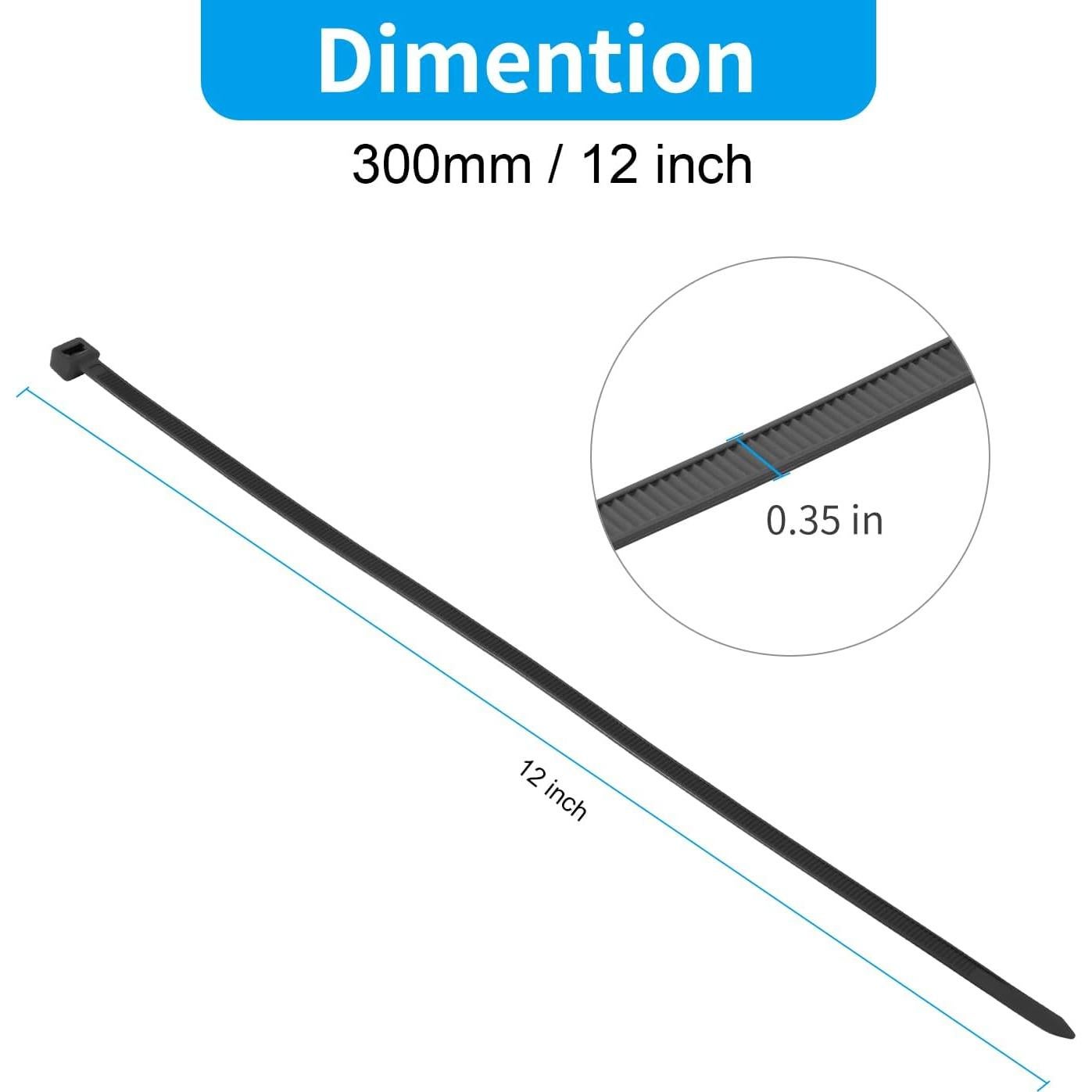 Bridas Blancas XINGO 30.48 cm Alta Resistencia 100 Pcs 90.72 kg