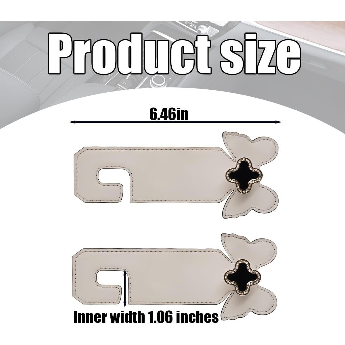 Ganchos para Reposacabezas de Coche KHGUZ - 2PCS Mariposa Beige