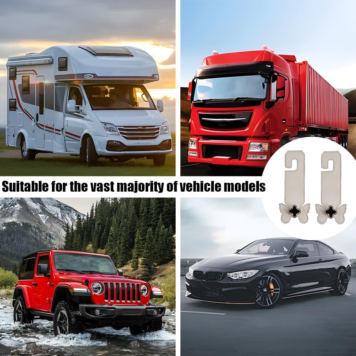 Ganchos para Reposacabezas de Coche KHGUZ - 2PCS Mariposa Beige