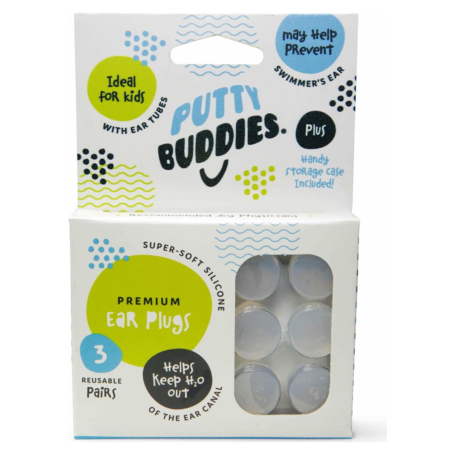 Tapones para oídos Putty Buddies de silicona para nadar - 3 pares