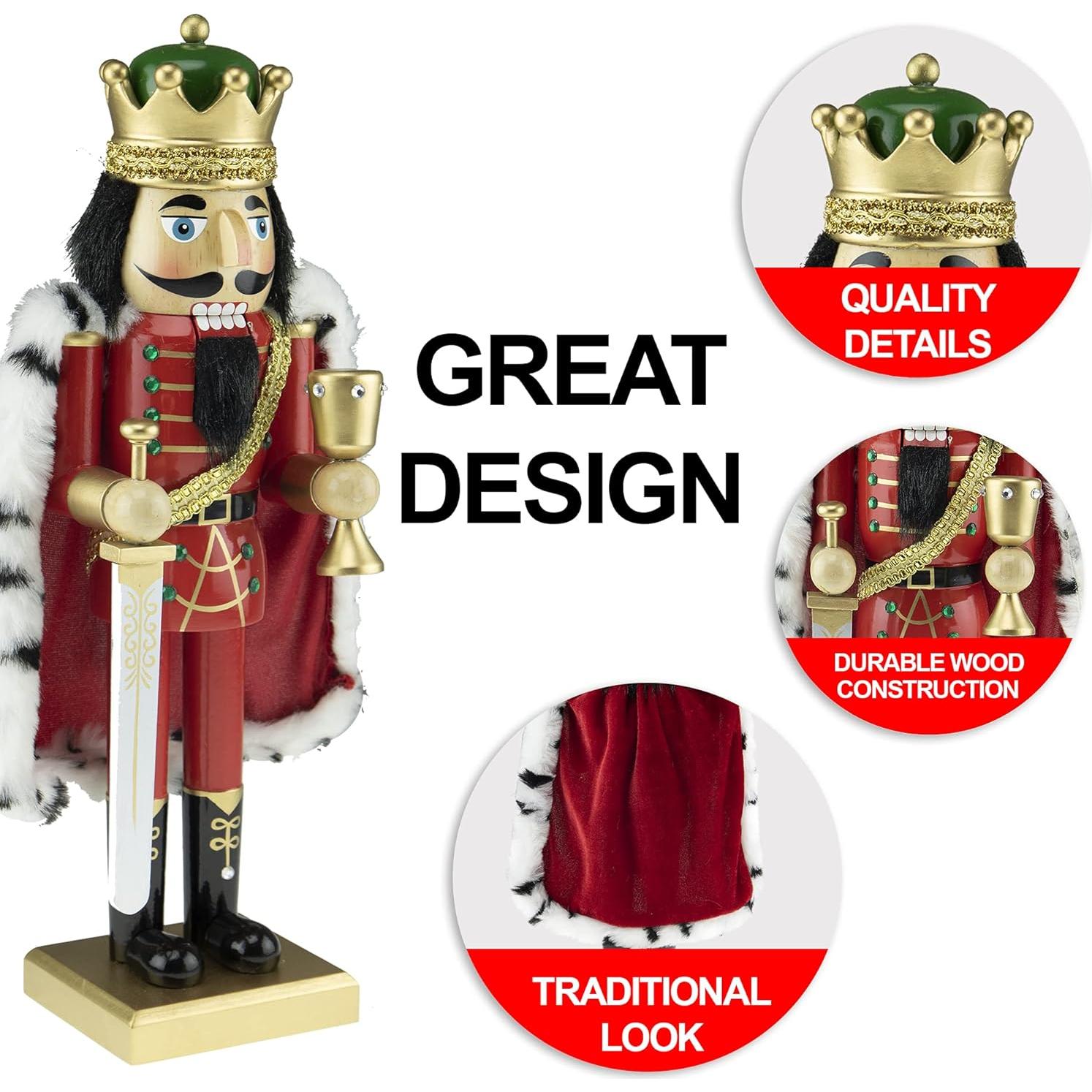 Cascanueces de Madera Rey Arturo 35.56 cm Clever Creations