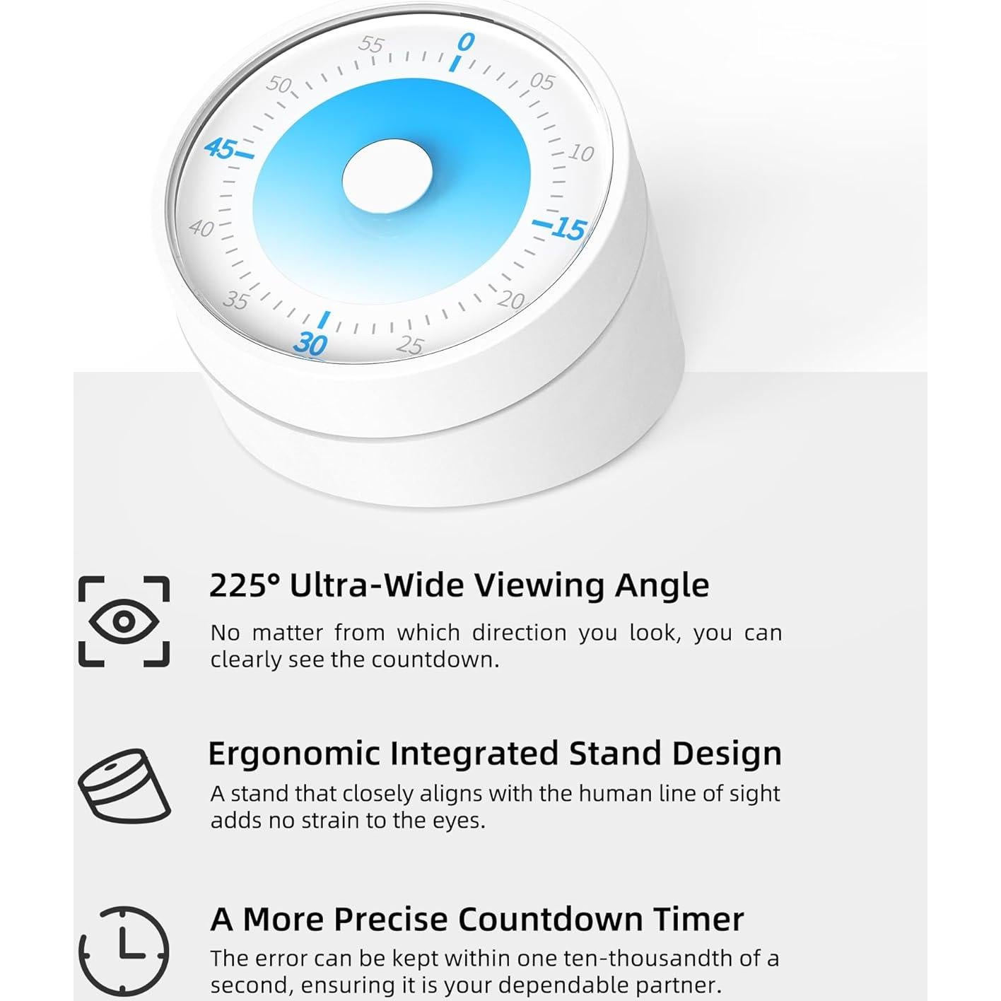 Temporizador Visual Rosenpatio 60 Minutos Sin Tic Tac Azul