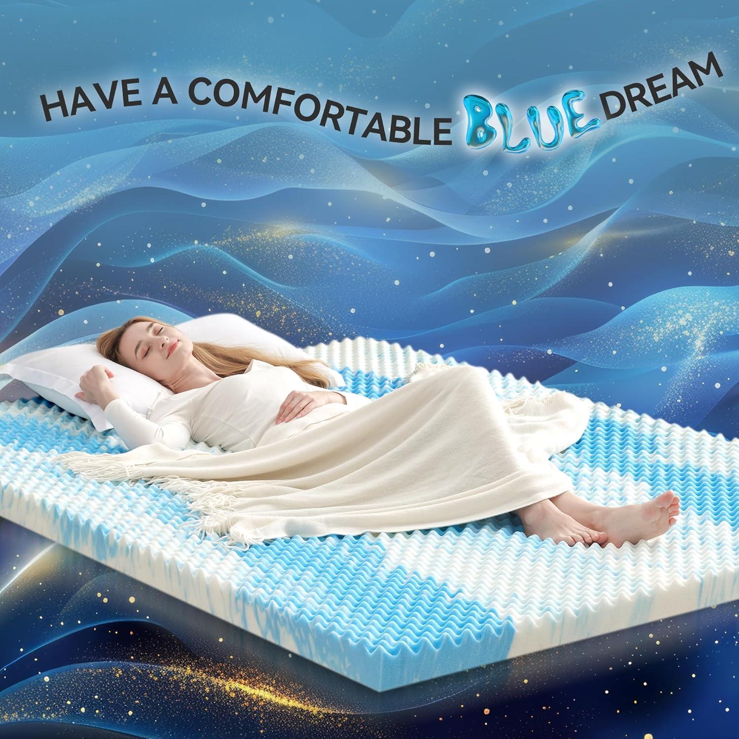 Colchón Viscoelástico SINWEEK 5.08 cm Individual Azul