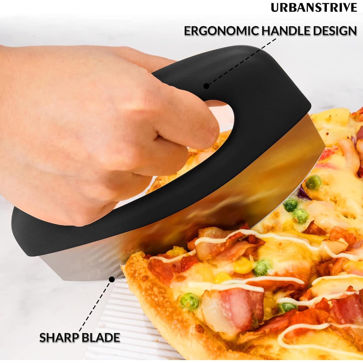 Cortador de Pizza Urbanstrive Acero Inoxidable Negro 16.1x13.9 cm
