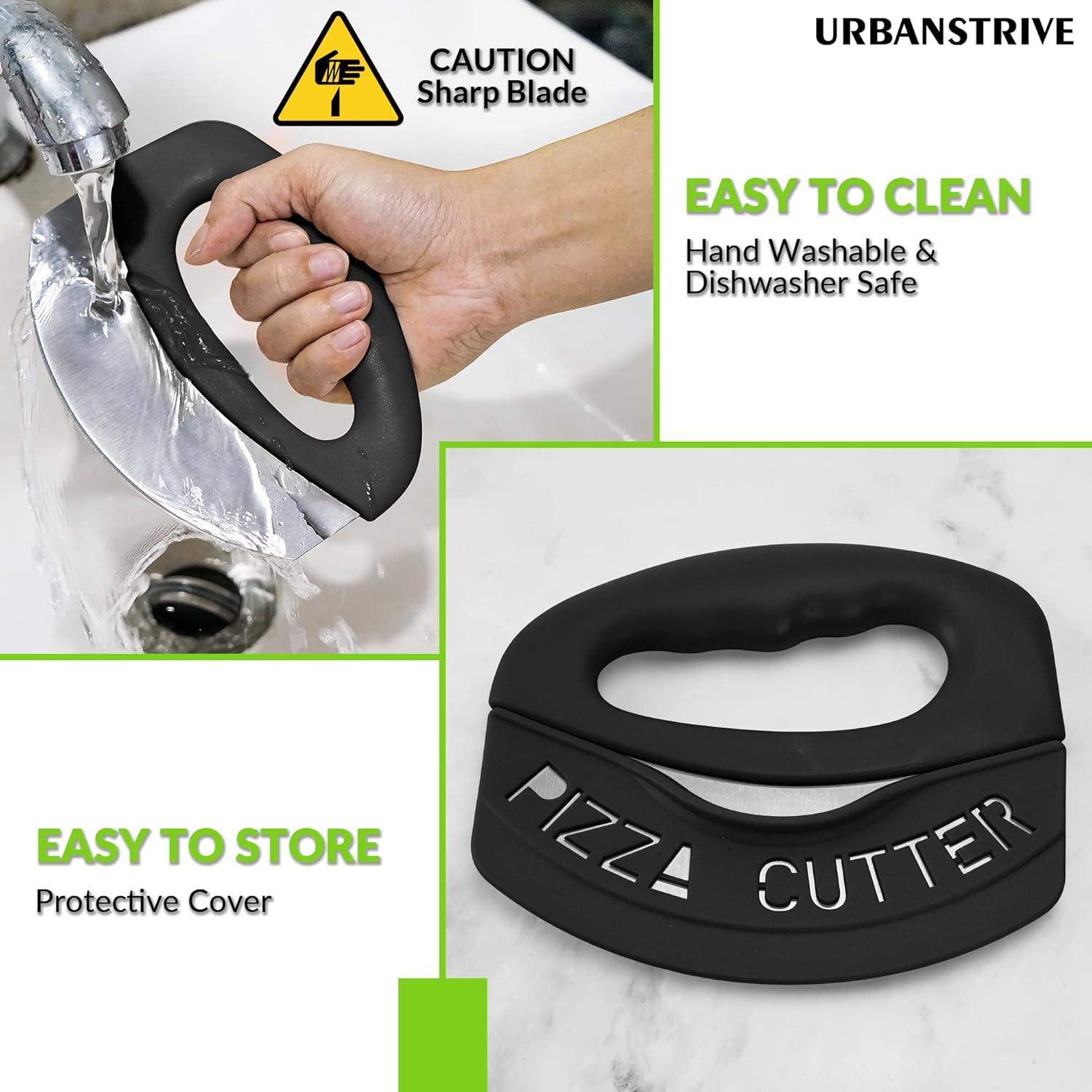 Cortador de Pizza Urbanstrive Acero Inoxidable Negro 16.1x13.9 cm