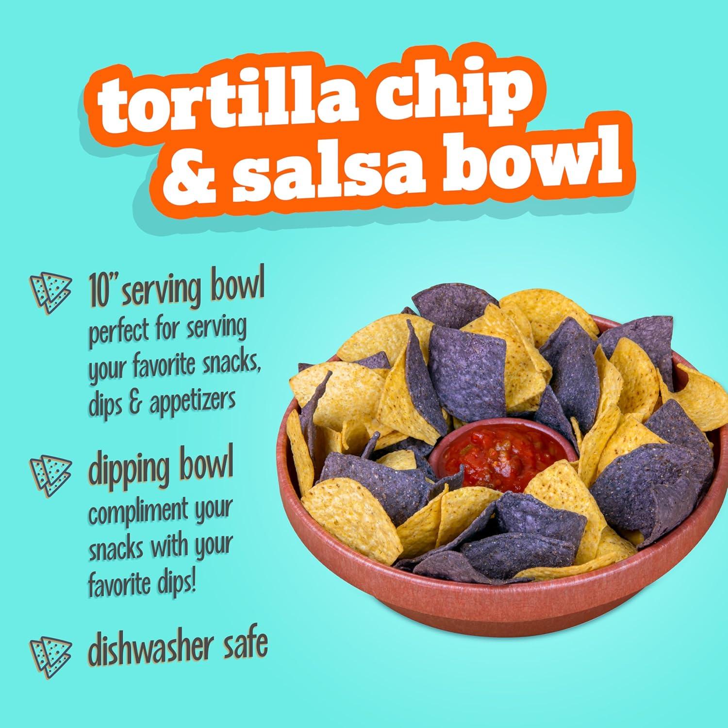 Tazón de Chips y Salsa Nostalgia 25.4 cm Marrón Apto Lavavajillas