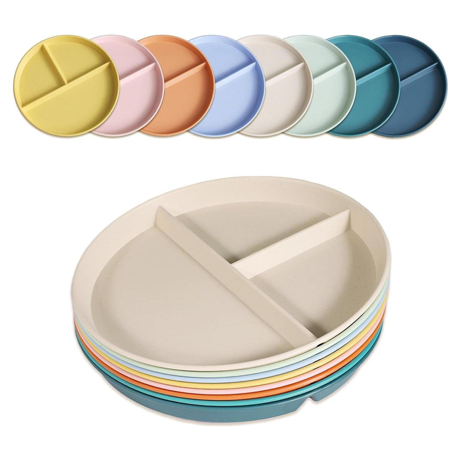 Platos Divididos CrazyTerra 9 Pulgadas - Juego de 8 Colores