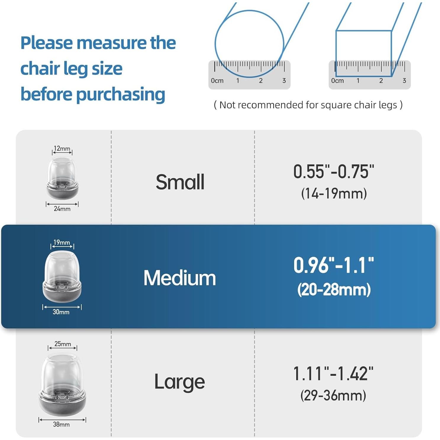 Protectores de Suelo de Silicona YSD 24 Pcs para Patas de Silla