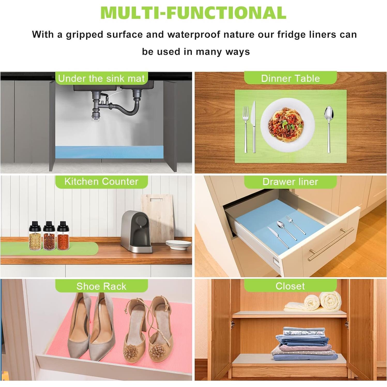 16 Forros de Refrigerador Lavables Shinywear Antideslizantes