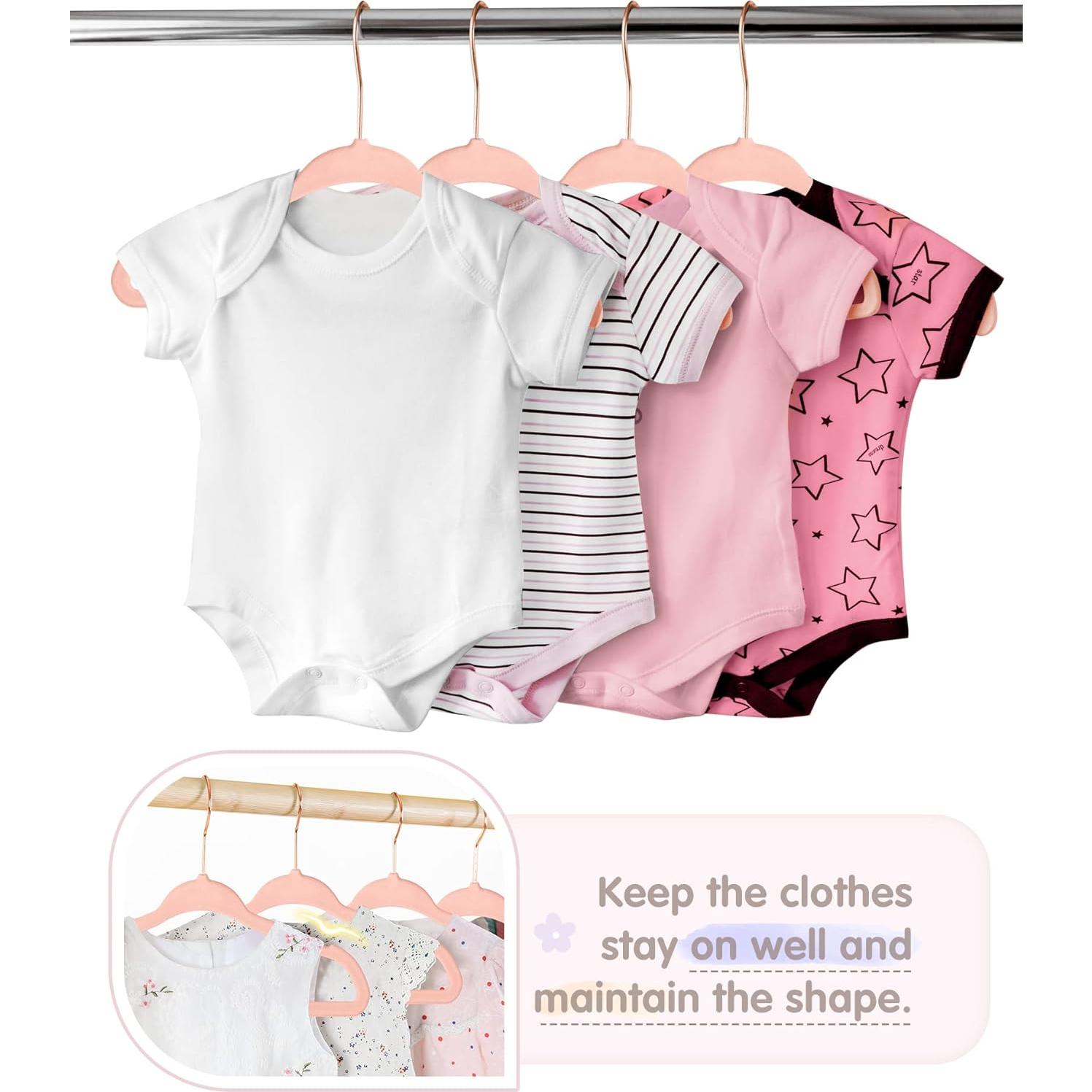 Perchas para Bebés VIS'V de Terciopelo 28 cm Antideslizantes 30 Pcs