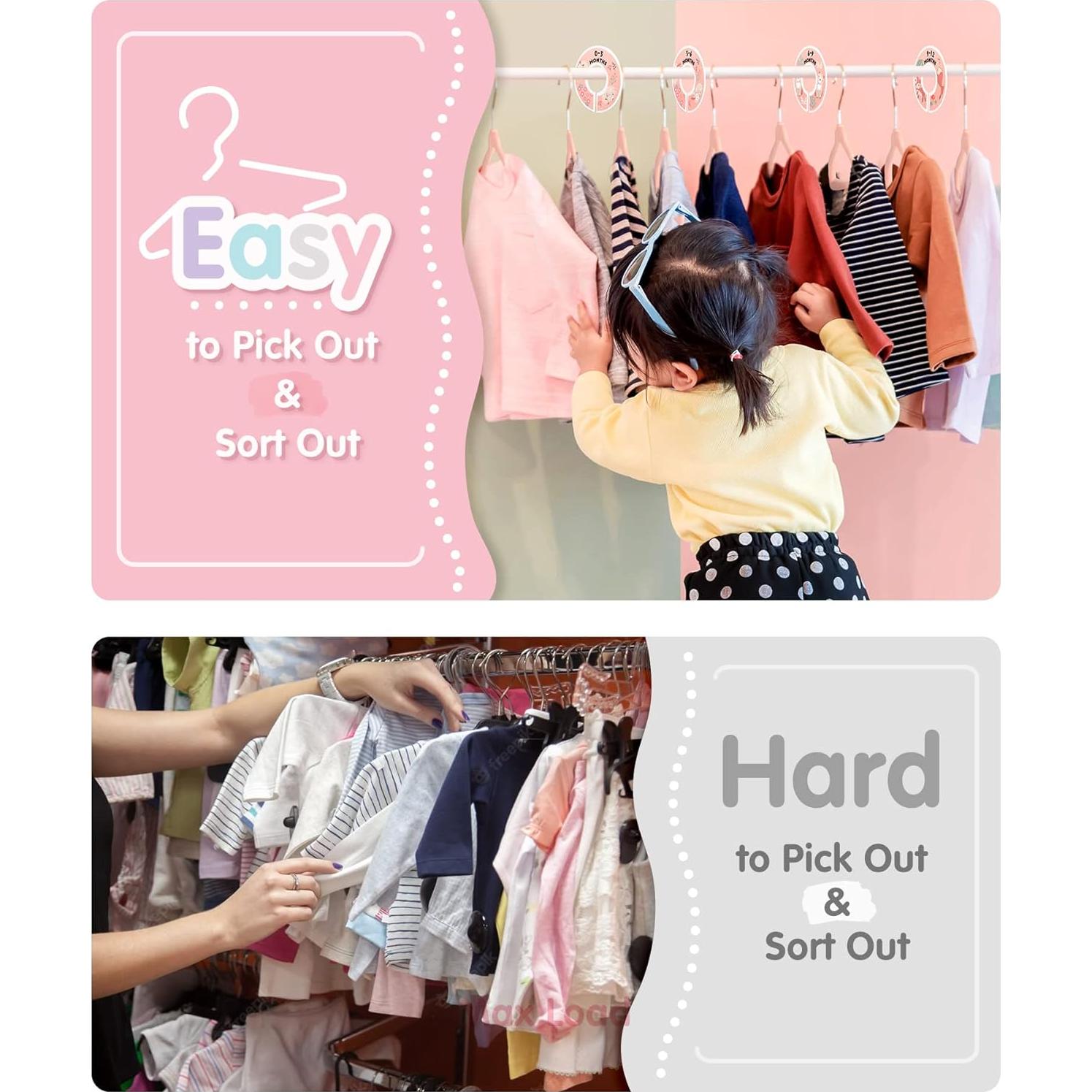 Perchas para Bebés VIS'V de Terciopelo 28 cm Antideslizantes 30 Pcs