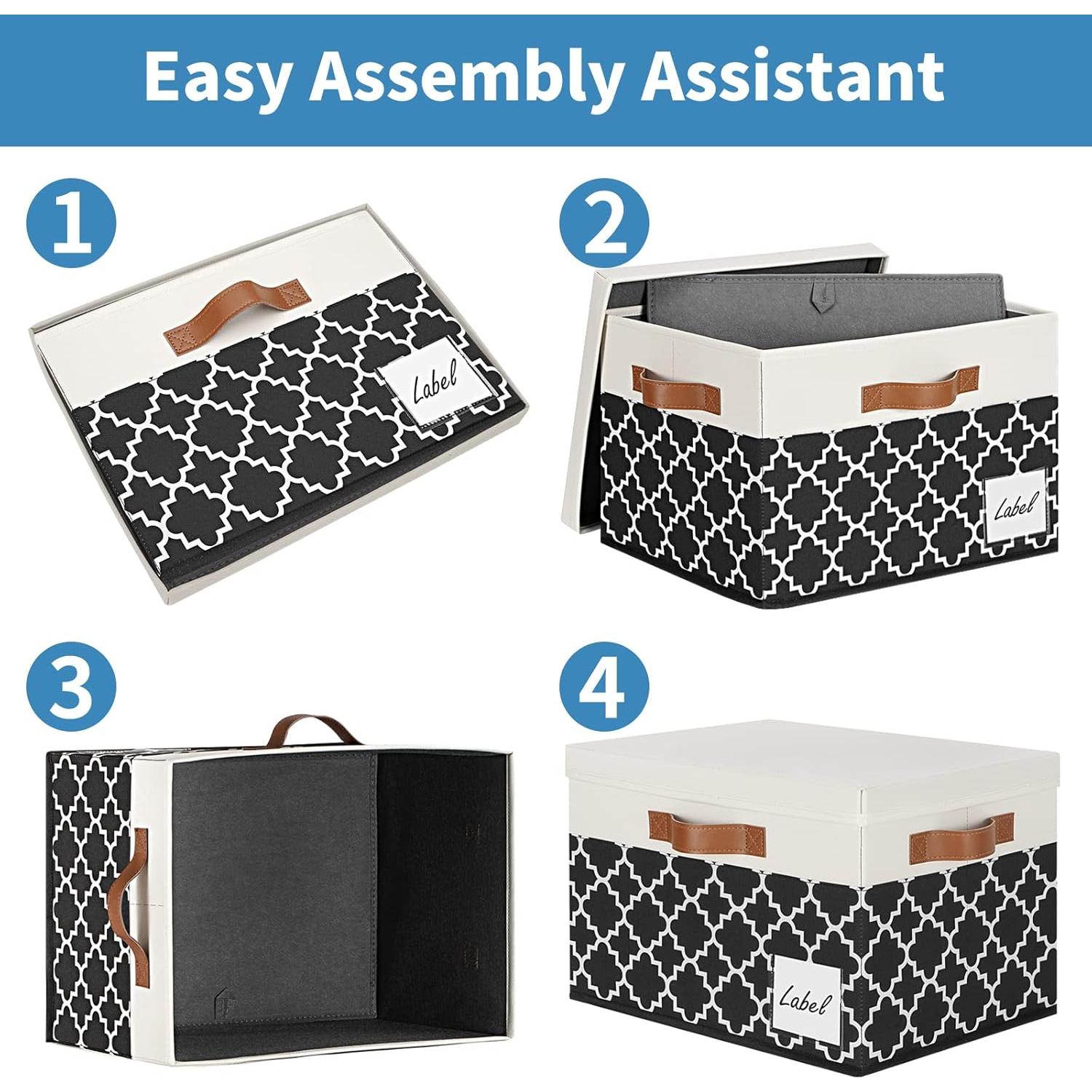 Cajas de Almacenamiento Extra Grande GhvyenntteS 3 Paquete 40x30x26 cm