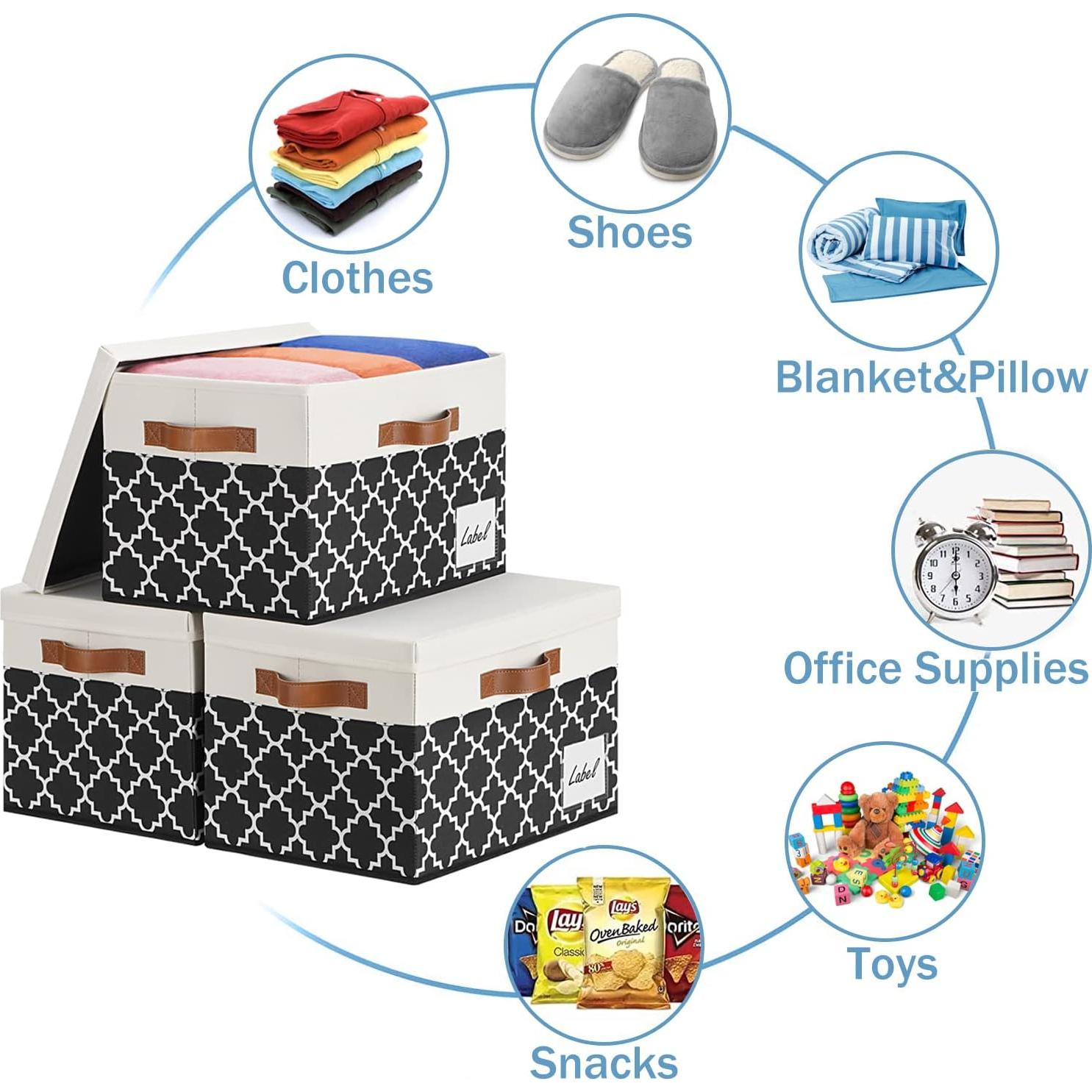 Cajas de Almacenamiento Extra Grande GhvyenntteS 3 Paquete 40x30x26 cm