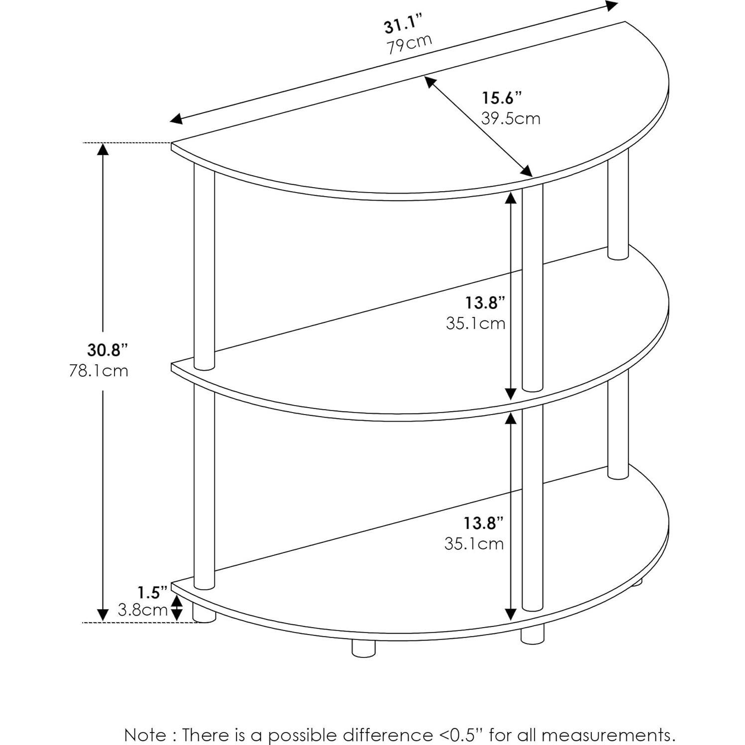 Mesa Consola Furinno Frans Turn-N Tubo Acero Inoxidable 79x39.6 cm