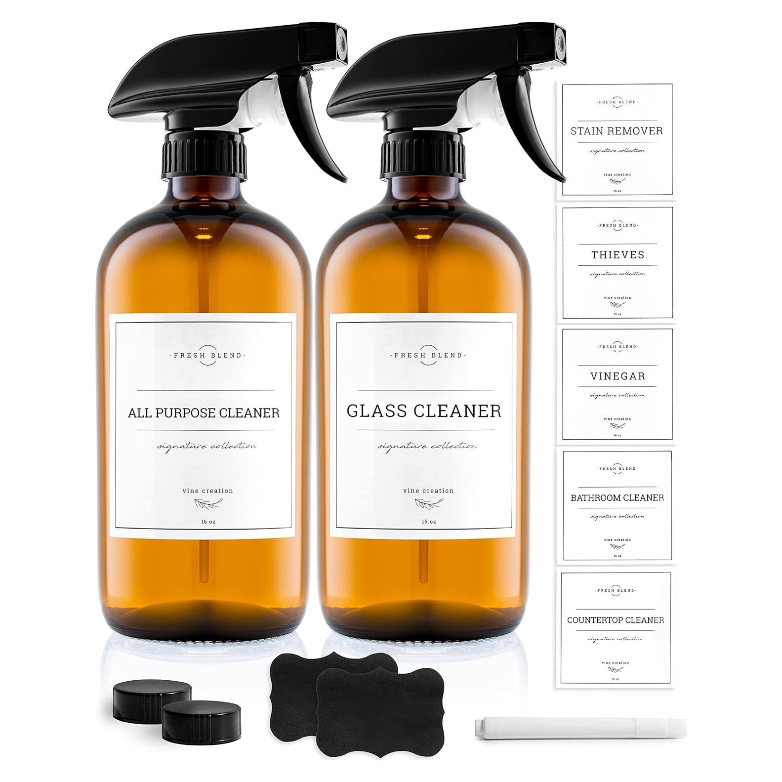 Botellas de Spray de Vidrio Ámbar Vine Creations - 2 Unidades 473ml