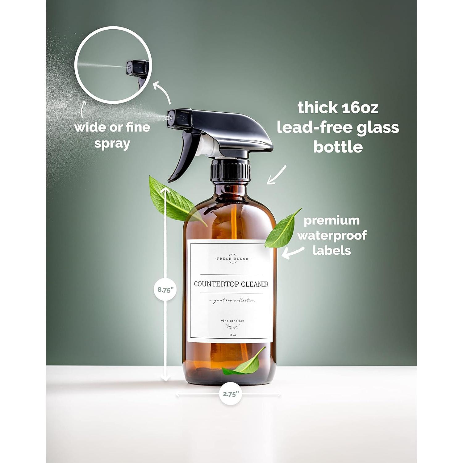 Botellas de Spray de Vidrio Ámbar Vine Creations - 2 Unidades 473ml