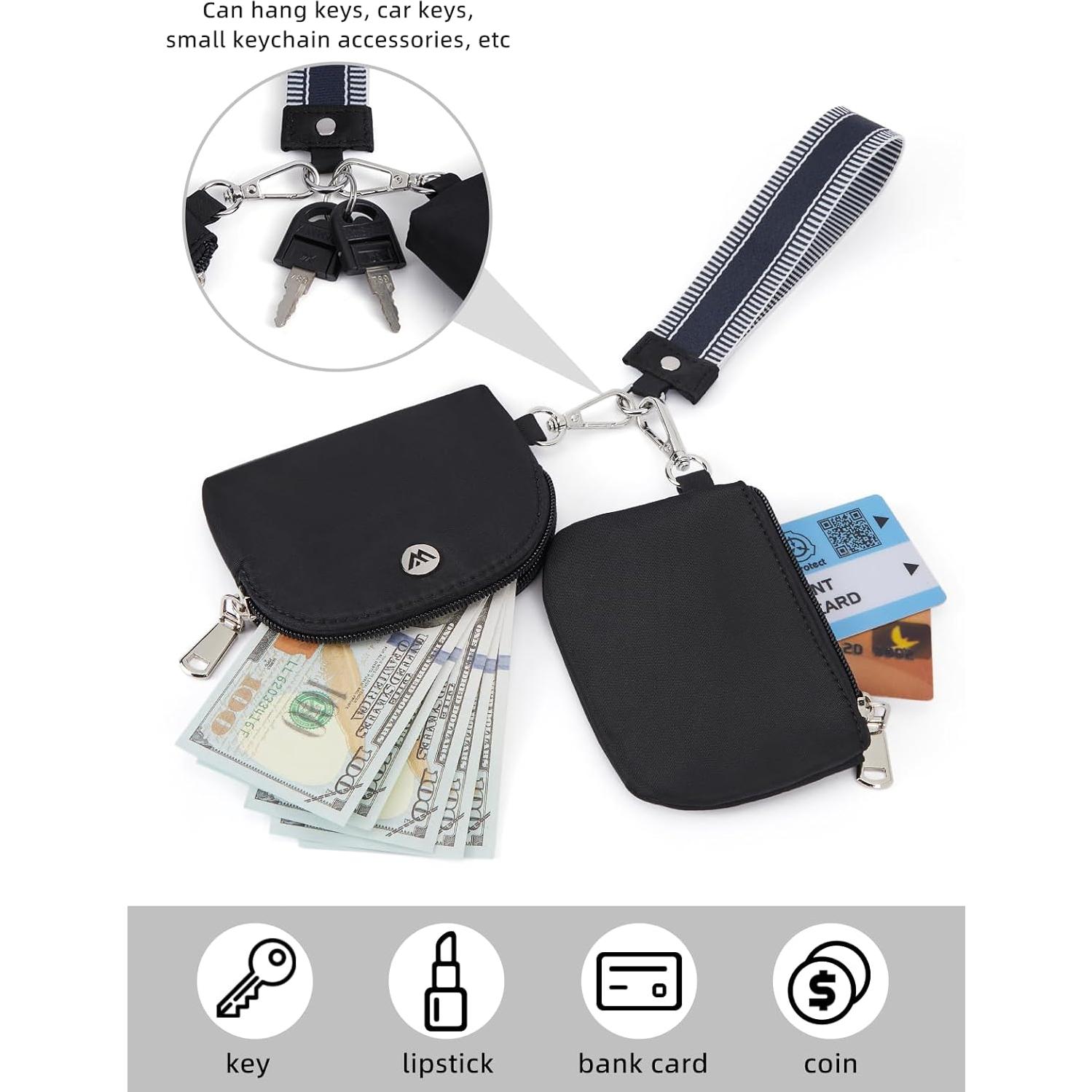 Billetera de muñeca WESTBRONCO para mujeres, nylon impermeable