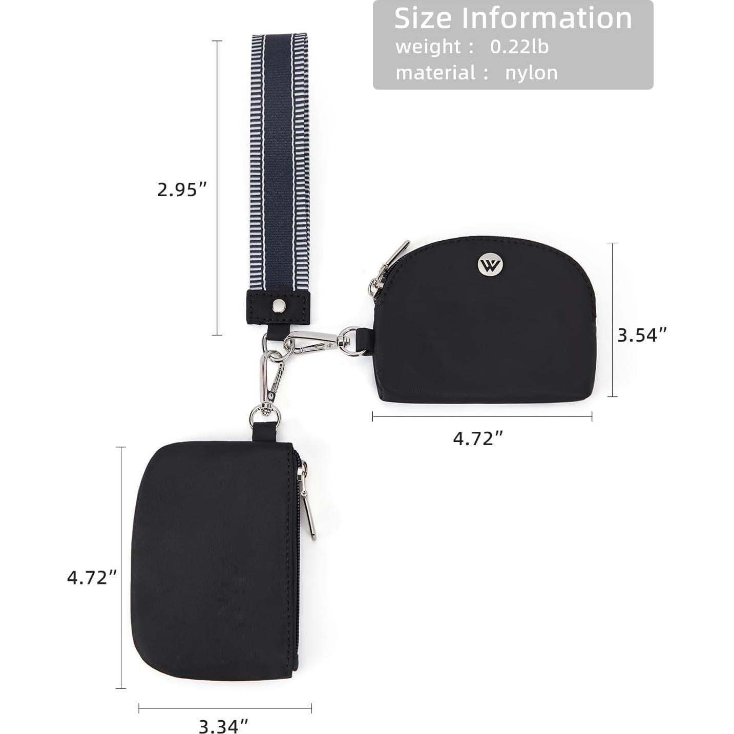 Billetera de muñeca WESTBRONCO para mujeres, nylon impermeable