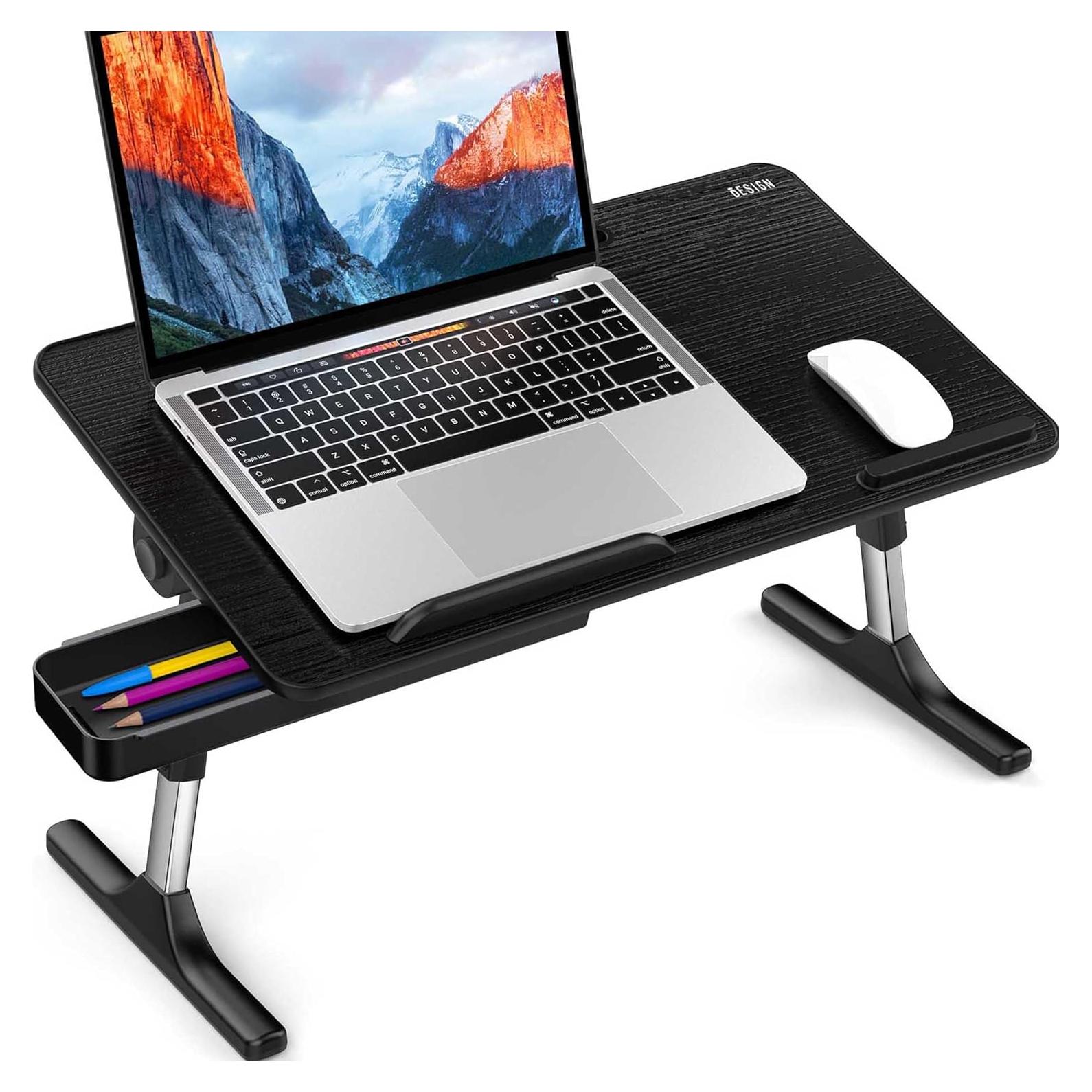 Mesa de Laptop Ajustable BESIGN LT05, Plegable, Negro