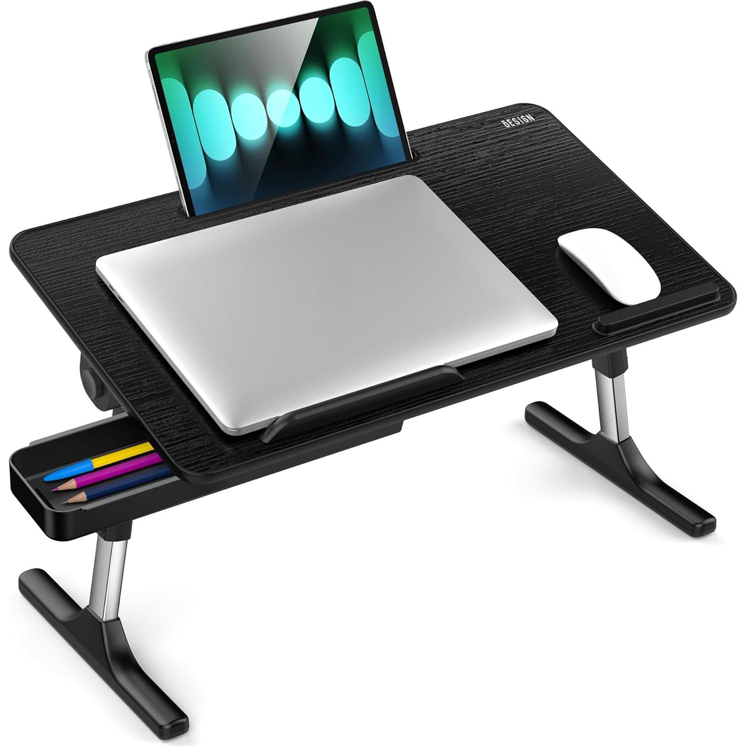 Mesa de Laptop Ajustable BESIGN LT05, Plegable, Negro