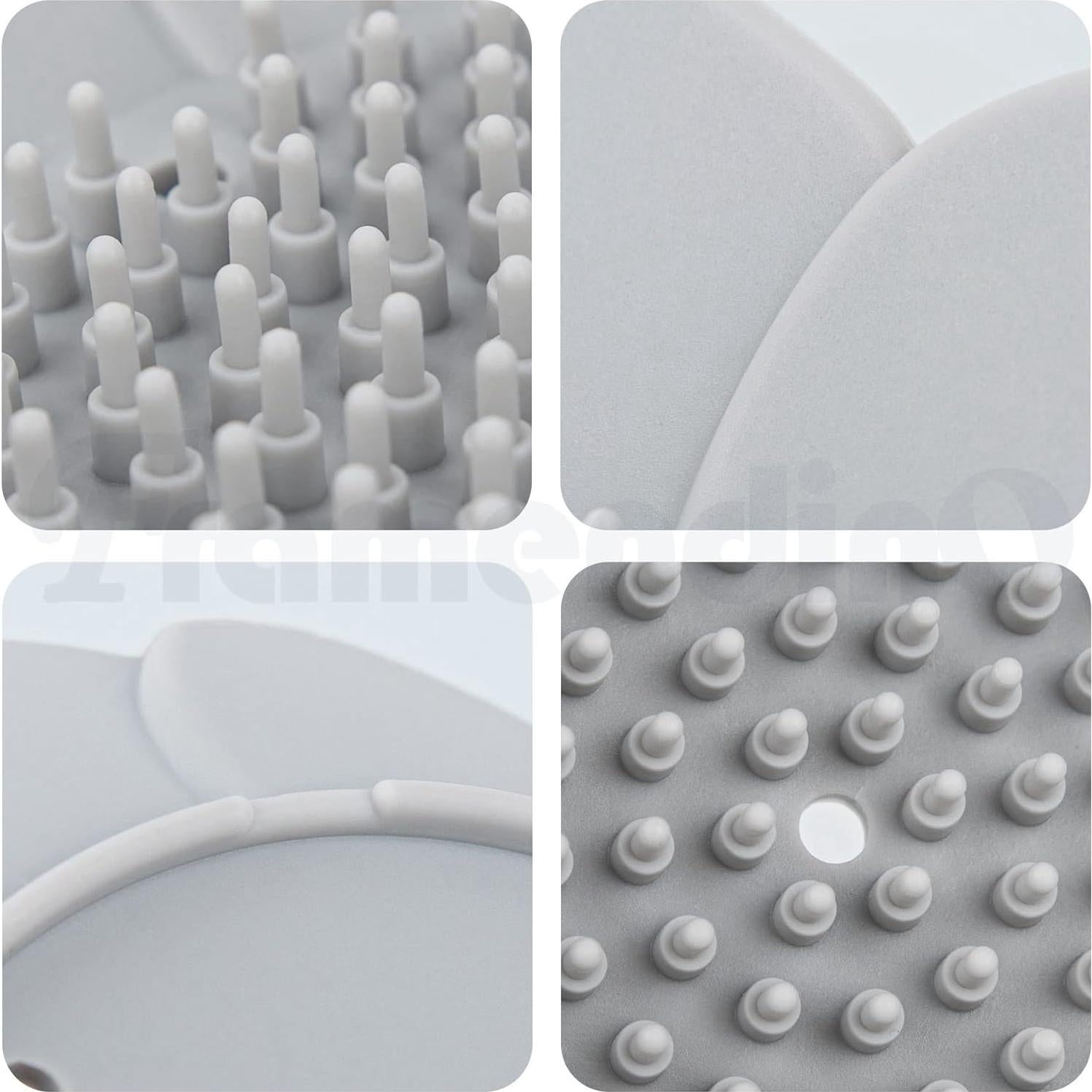 Framendino 4 Platos de Jabón Silicona Floral Antideslizante