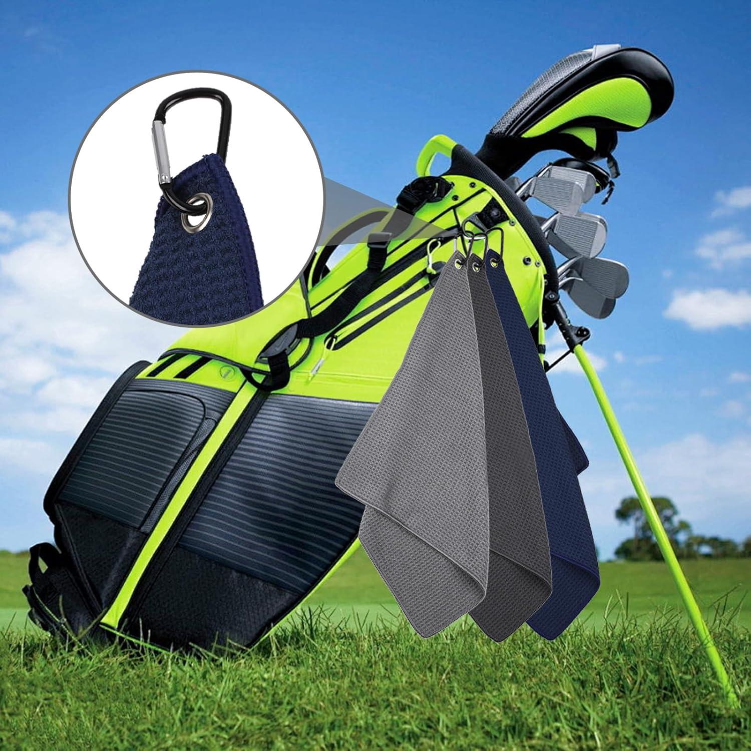 Paquete de 3 Toallas de Golf KUUKIKV 40x40 cm Microfibra Absorbente