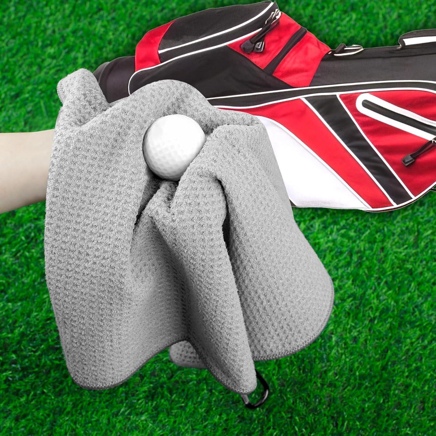 Paquete de 3 Toallas de Golf KUUKIKV 40x40 cm Microfibra Absorbente