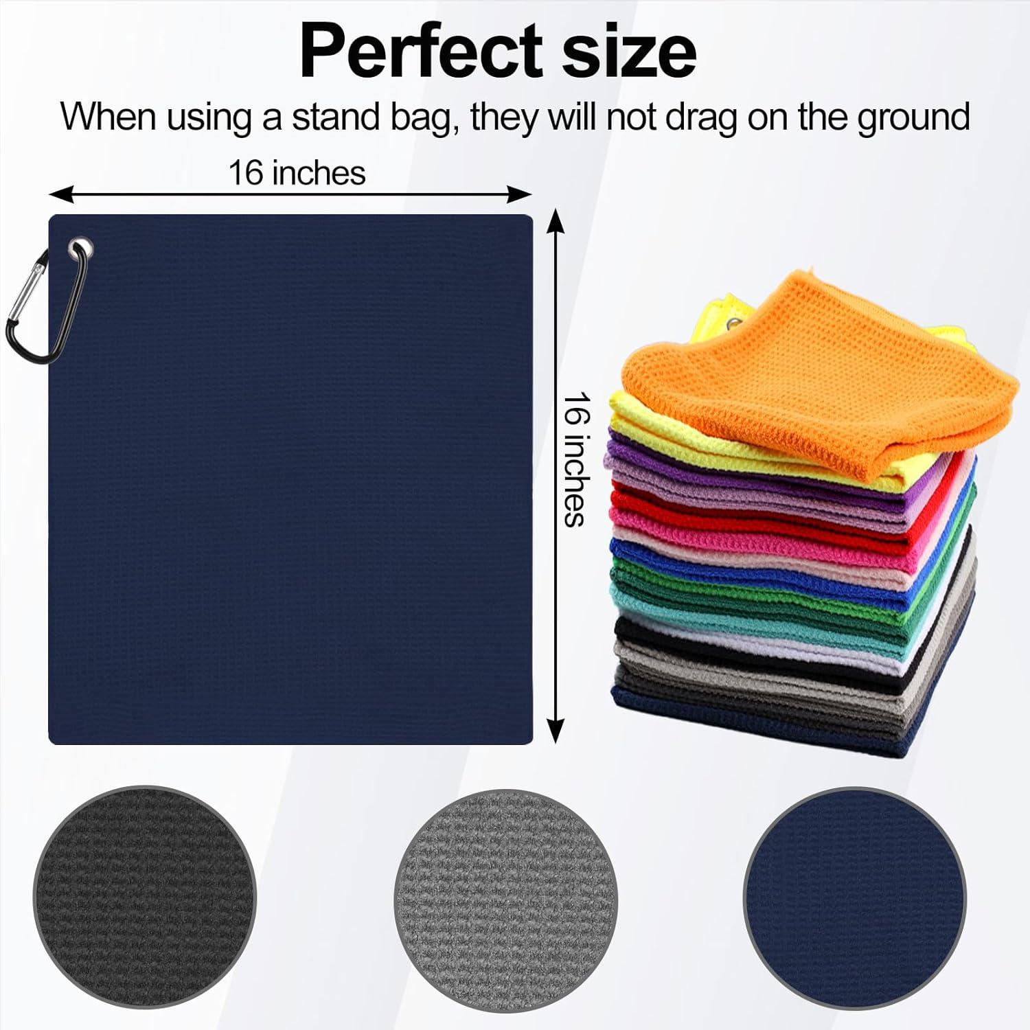 Paquete de 3 Toallas de Golf KUUKIKV 40x40 cm Microfibra Absorbente