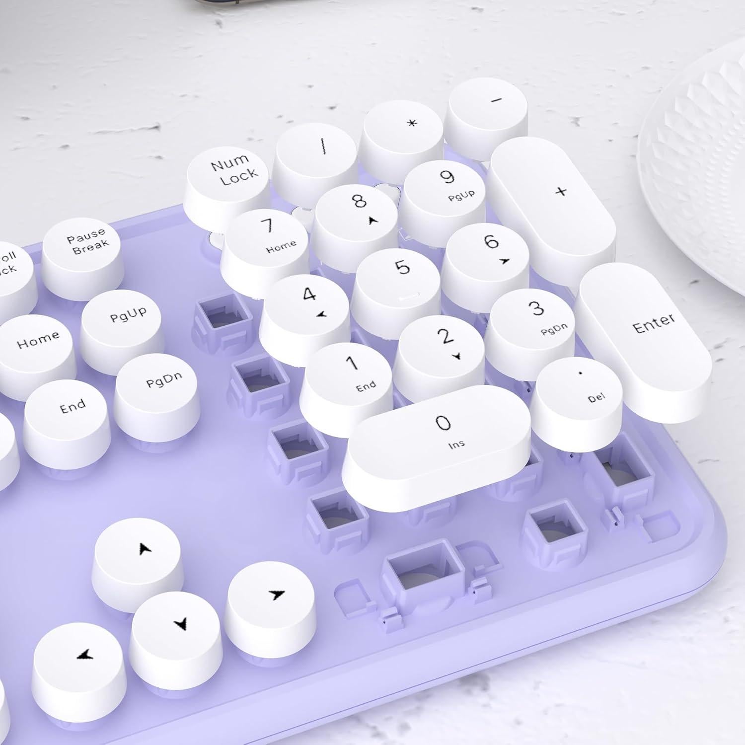 Teclado Inalámbrico UBOTIE Retro Multicolor para PC y Móvil