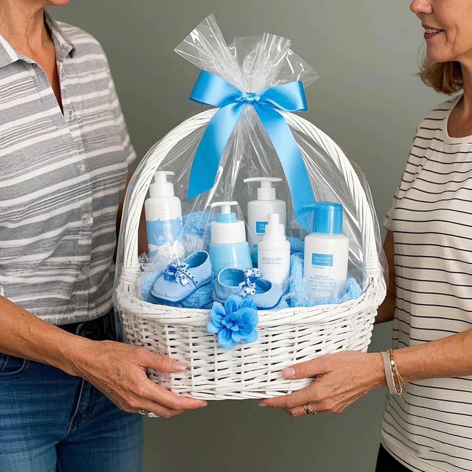 Morepack Shrink Wrap Bags for Gift Baskets, 24x30 inches Clear PVC Heat Gift Basket Shrink Bags 5 Pack