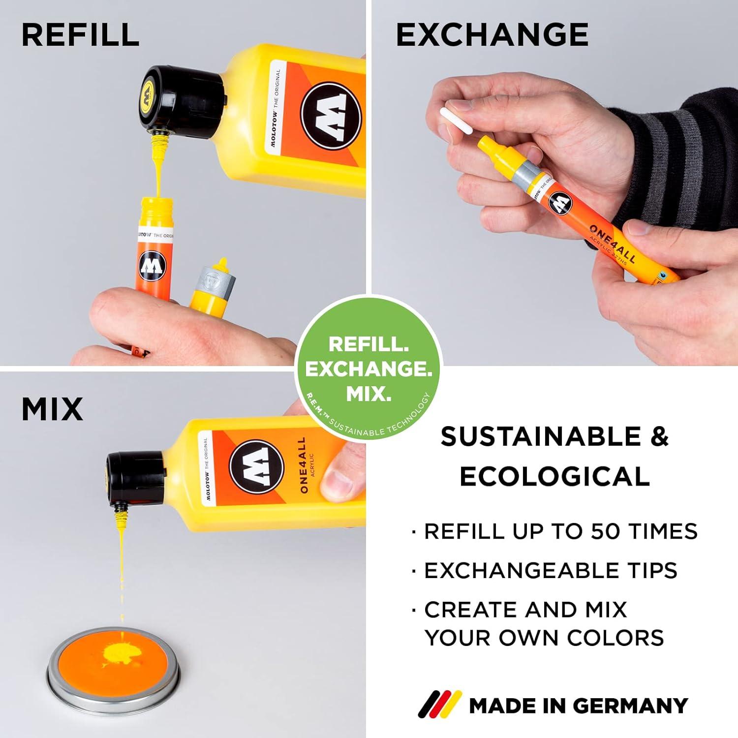 Relleno de Pintura Acrílica Molotow ONE4ALL 30ml Rojo Tráfico