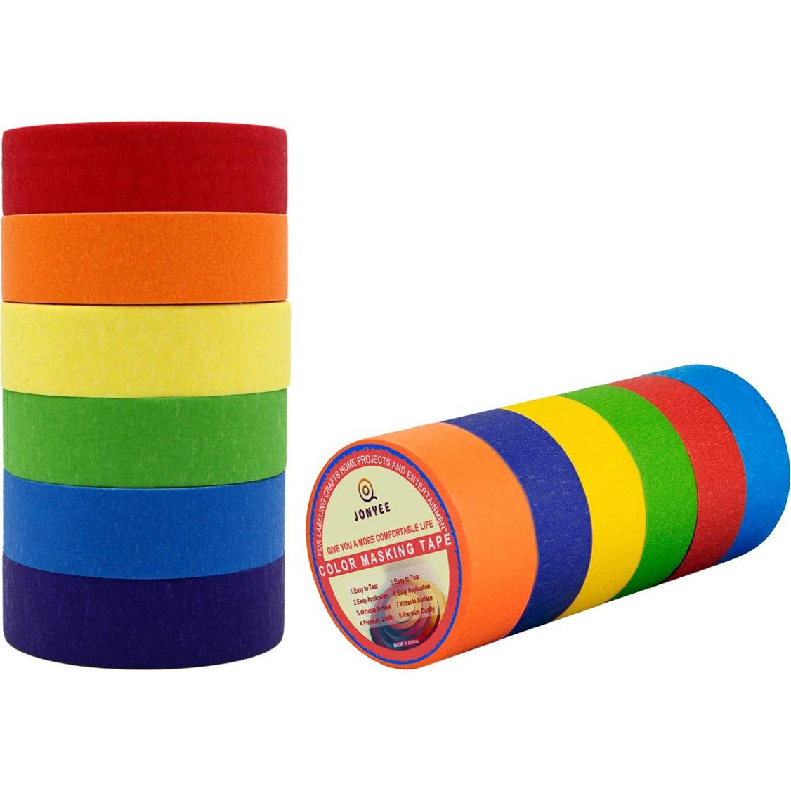 Cinta de Enmascarar de Colores Feeke - 6 Rollos 2.4cm x 12m