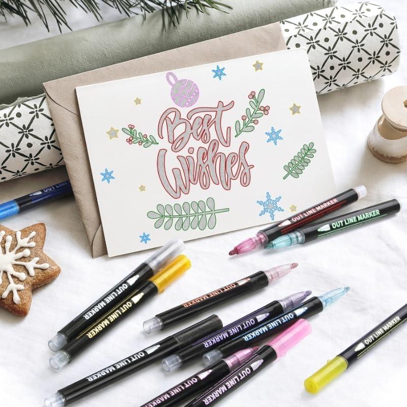 Marcadores Brillantes Upanic - 12 Colores Metálicos 2mm