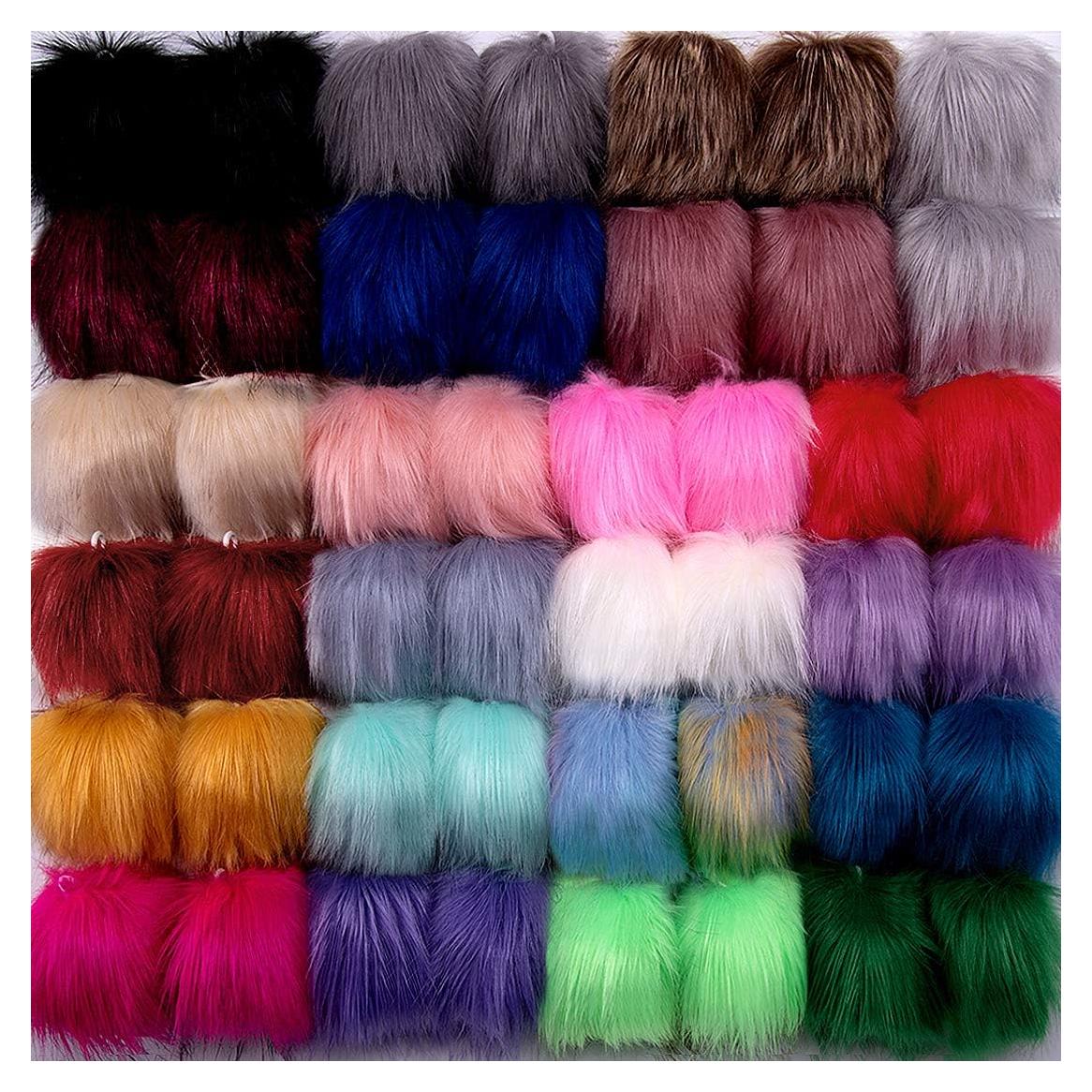 Bolas de Pom Pom de Piel Sintética SIQUK - 46 Piezas 10 cm