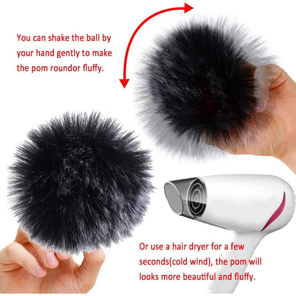 Bolas de Pom Pom de Piel Sintética SIQUK - 46 Piezas 10 cm