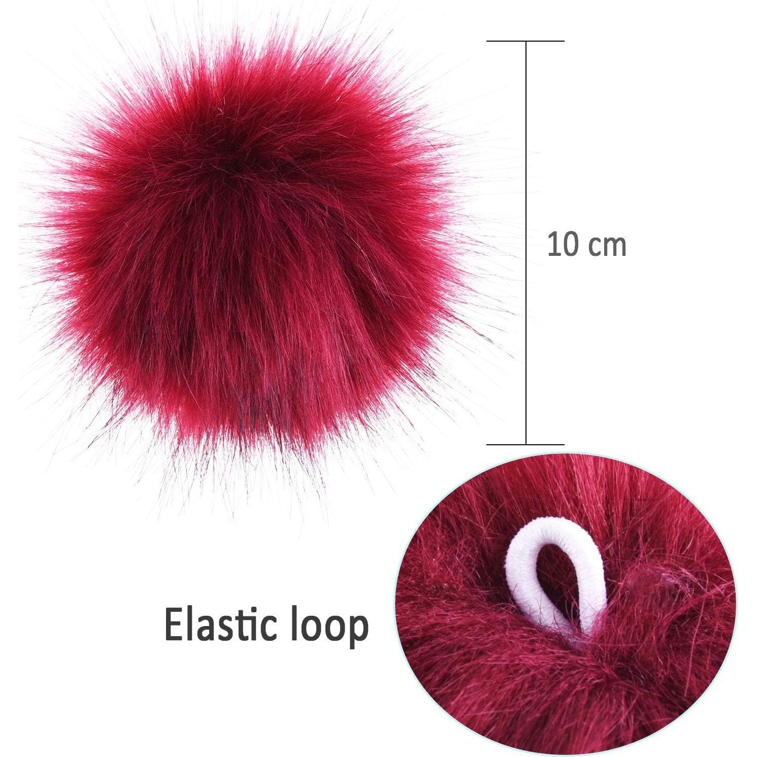 Bolas de Pom Pom de Piel Sintética SIQUK - 46 Piezas 10 cm