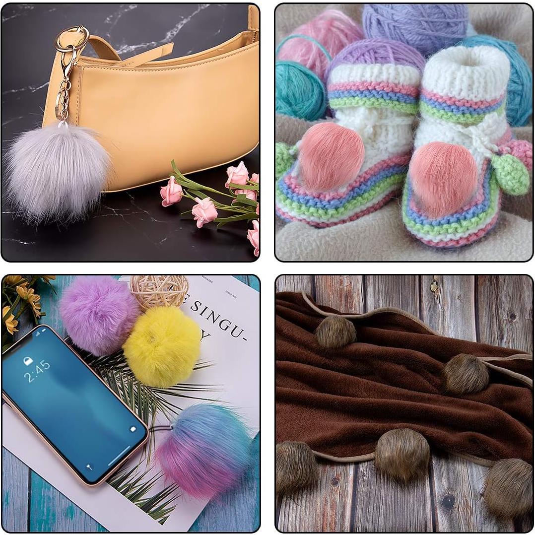 Bolas de Pom Pom de Piel Sintética SIQUK - 46 Piezas 10 cm