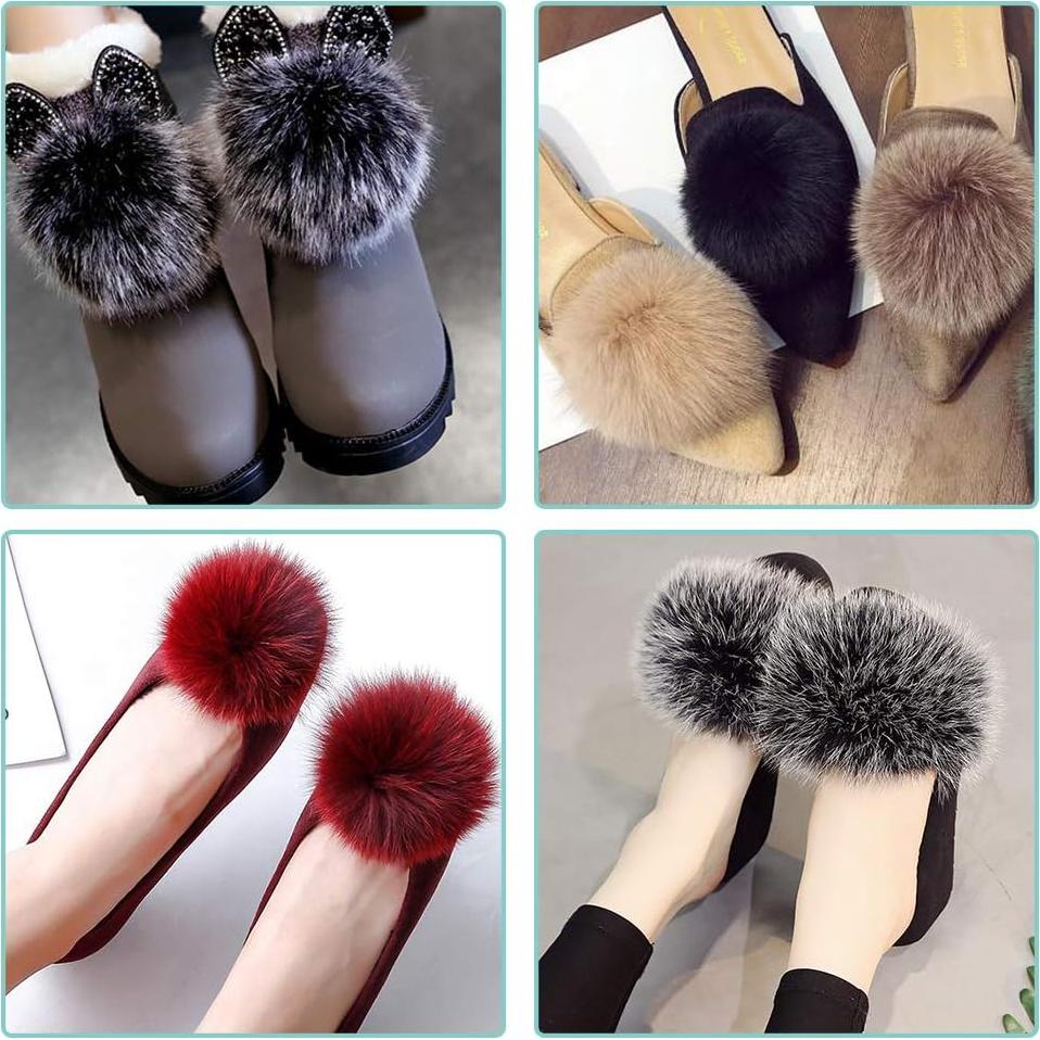 Bolas de Pom Pom de Piel Sintética SIQUK - 46 Piezas 10 cm