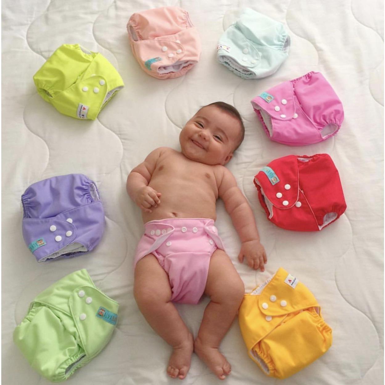 Pañal de Tela ALVABABY Ajustable 6 Paquetes con 12 Inserciones