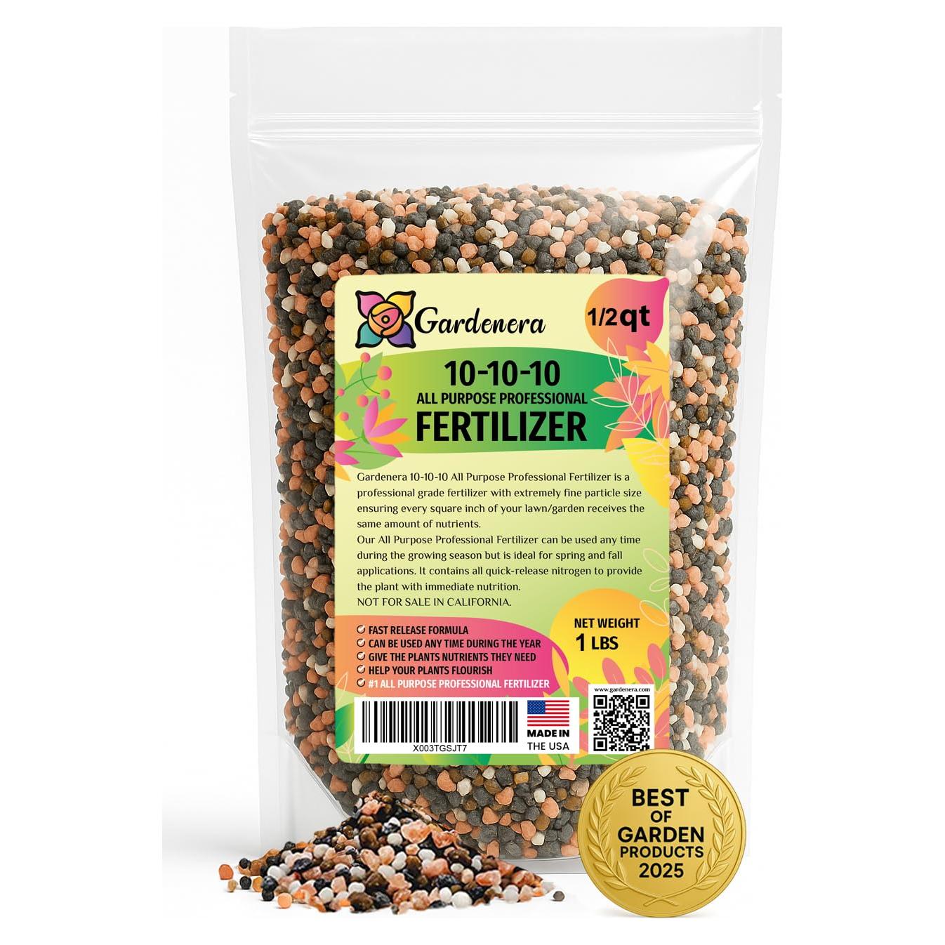 Fertilizante Gardenera 10-10-10 NPK 0.5L para Plantas