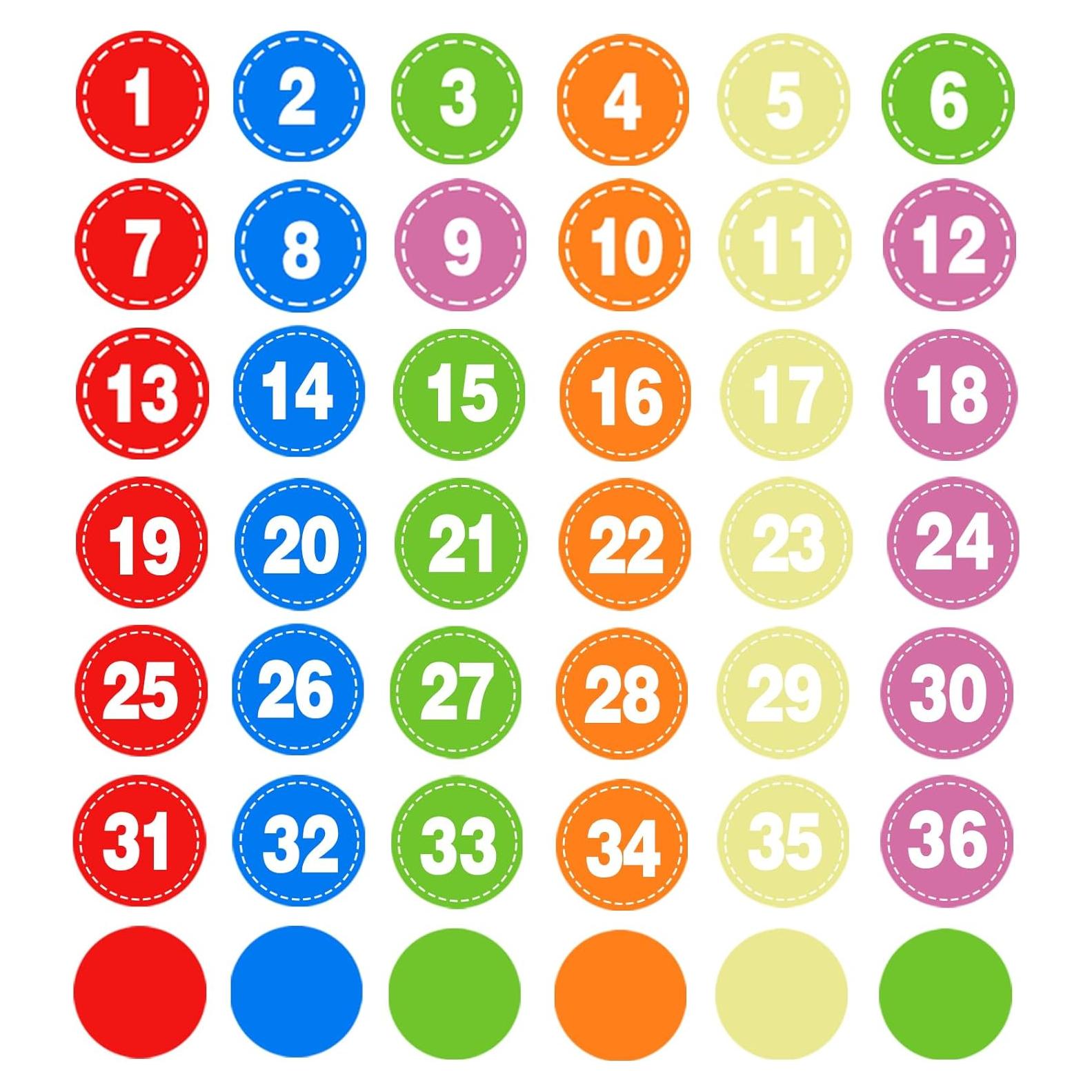 42 Pegatinas de Número para el Suelo Fenreen 10 cm Multicolor