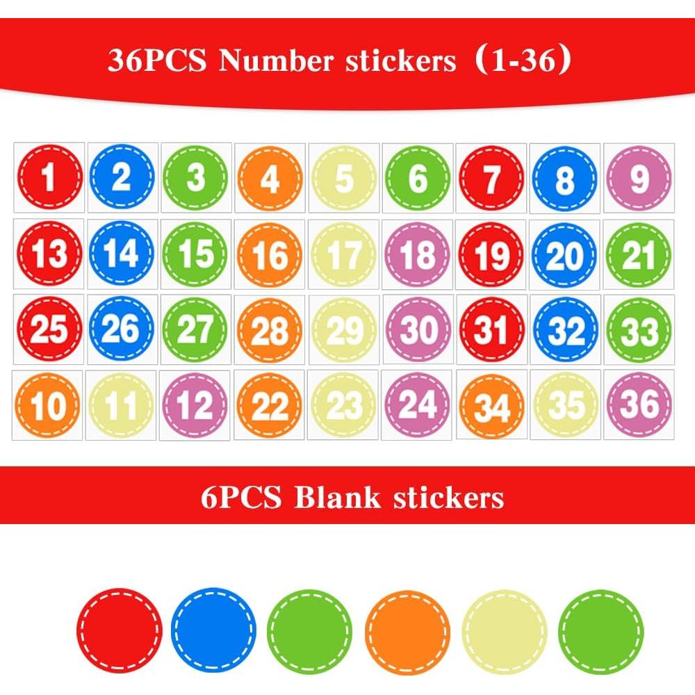 42 Pegatinas de Número para el Suelo Fenreen 10 cm Multicolor