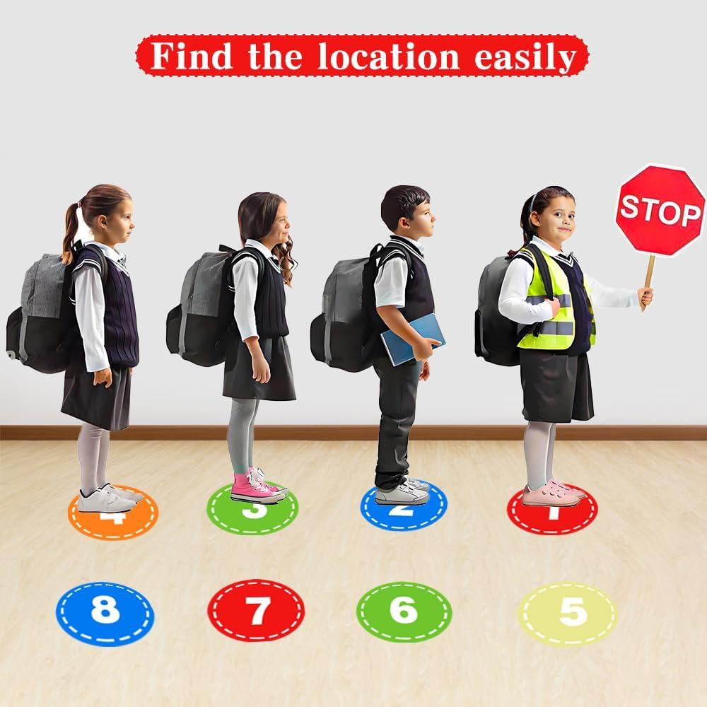 42 Pegatinas de Número para el Suelo Fenreen 10 cm Multicolor