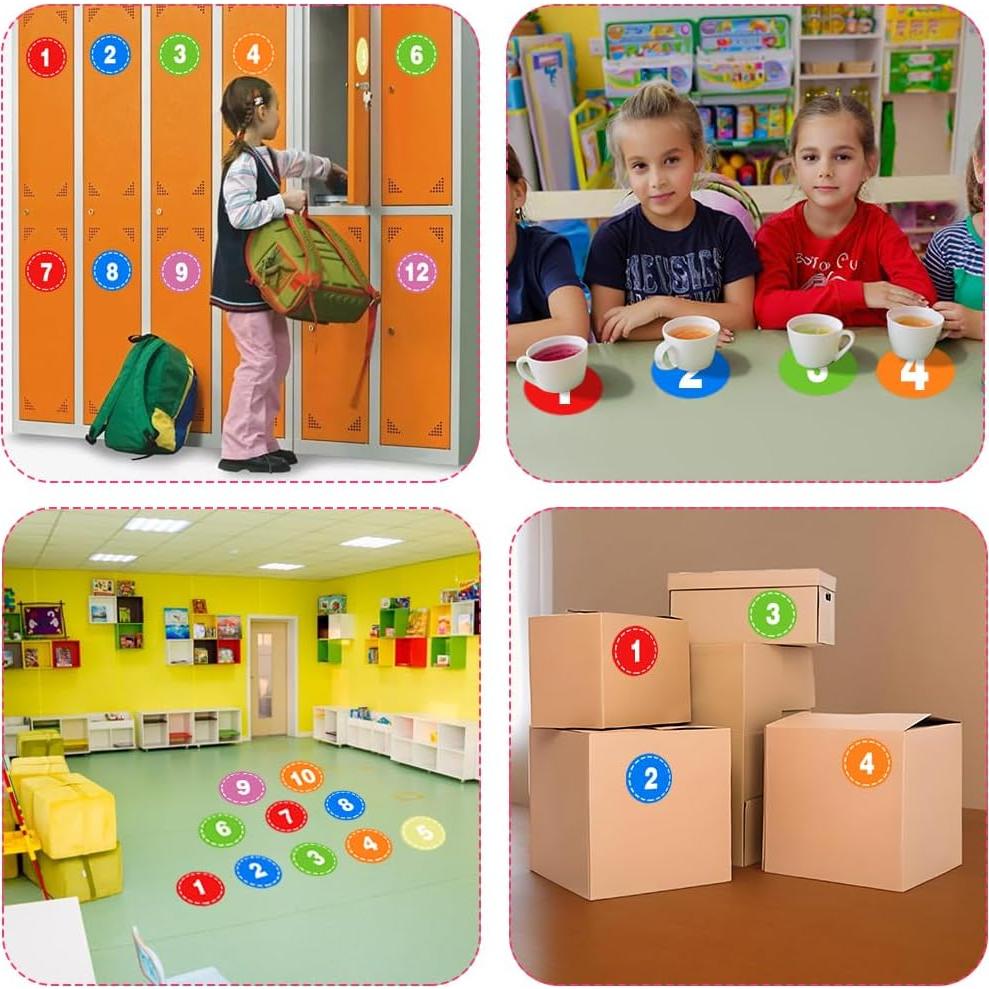 42 Pegatinas de Número para el Suelo Fenreen 10 cm Multicolor