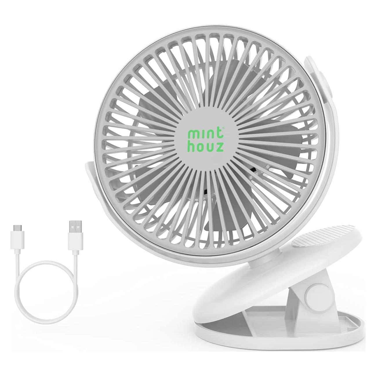 Ventilador Clip Minthouz MT-L007F, Recargable 4000mAh